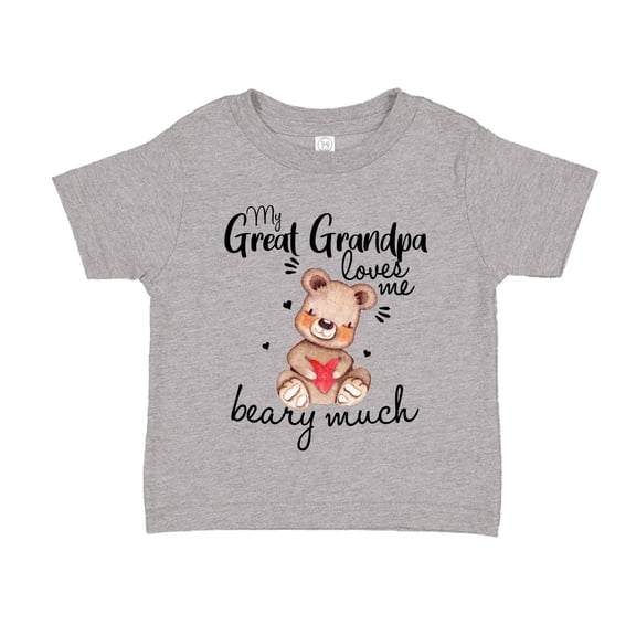 My Great Grandpa Loves Me Beary Much Toddler T-Shirt 2T Athletic Heather