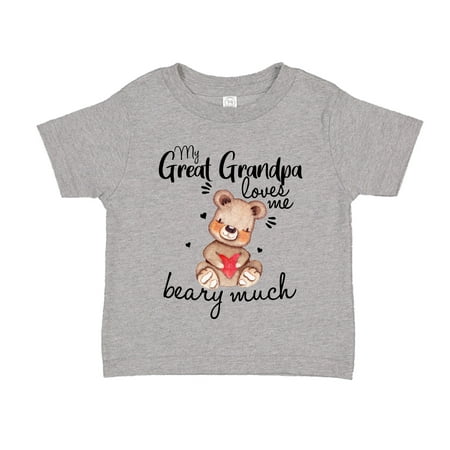 

My Great Grandpa Loves Me Beary Much Toddler T-Shirt 2T Athletic Heather
