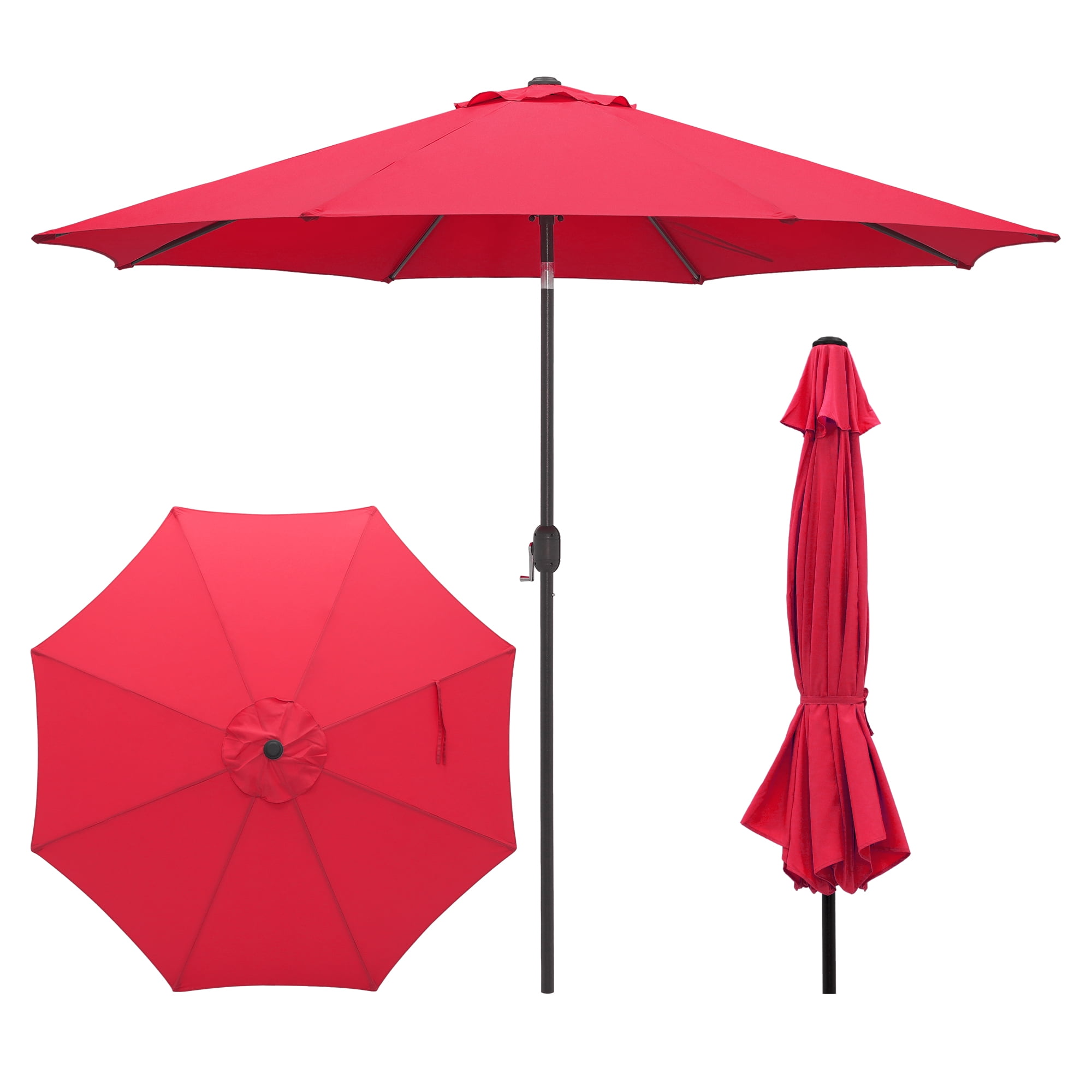 Abble Outdoor 10ft Patio Umbrella with Crank and Tilt - Red