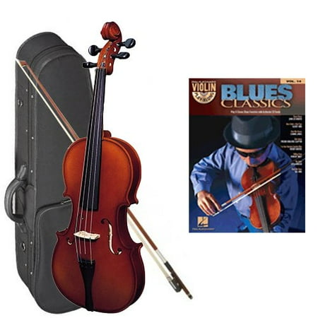 American Classics Violin Strunal 220 Student Violin Blues Classics Play Along Pack - 1/2 Size European Violin w/Case & Play Along Book ()