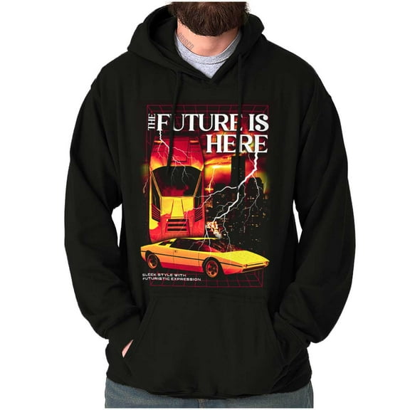 Cool The Future is Here Muscle Car Hoodie Hooded Sweatshirt Men Brisco Brands S