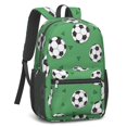 thumbnail image 2 of Soccer and Triangle Green Pattern 17" School Backpacks for Teens,Waterproof Oxford Fabric,S-Shape Padded Straps for School,Travel,Hiking,Camping, 2 of 6