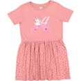 thumbnail image 3 of Inktastic I'm Four Cute Unicorn 4th Birthday Girls Toddler Dress, 3 of 5