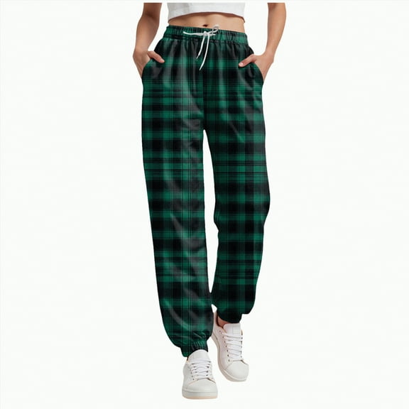 enyan Christmas Sweatpants Women Sweatpants Women, Comfortable Womens Sweatpants, Fleece Womens Joggers Dark Green,S