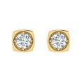 thumbnail image 3 of 1/2 Carat Diamond Stud Earrings with Sideway Heart in 14K Yellow Gold - IGI Certified, 3 of 6
