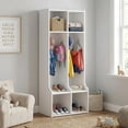 thumbnail image 7 of Garvee Kids Coat Locker with 2 Sections – 4 Storage Cubbies and 4 Hooks – Durable Organizer for Home, School, Nursery, Daycare – Easy Access – White Color, 7 of 7