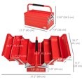 thumbnail image 3 of DURHAND Coffre à Outils en Métal Portable Armoire à Outils en Acier avec Poignée, Rouge, 3 of 10