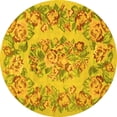 thumbnail image 1 of Ahgly Company Indoor Round Medallion Yellow French Area Rugs, 7' Round, 1 of 4