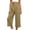 Khaki, variant on Noric Women's High Waist Wide Leg Capri Pants with Button Casual Loose Fit Summer Dressy Trousers