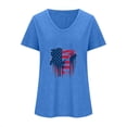 thumbnail image 3 of Camisetas Casuales de las Mujeres Gradiente Día de la Independencia Impreso Cuello Redondo, Blusa de Manga Corta para Diario, Fiesta Y Primavera Verano, 3 of 3