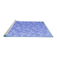 thumbnail image 2 of Ahgly Company Machine Washable Indoor Round Oriental Blue Modern Area Rugs, 5' Round, 2 of 4