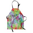 thumbnail image 1 of Psychedelic Apron Digital Fractal Landscape by Lake Tree Abstract Artistic Surreal Illustration, Unisex Kitchen Bib Apron with Adjustable Neck for Cooking Baking Gardening, Multicolor, by Ambesonne, 1 of 3