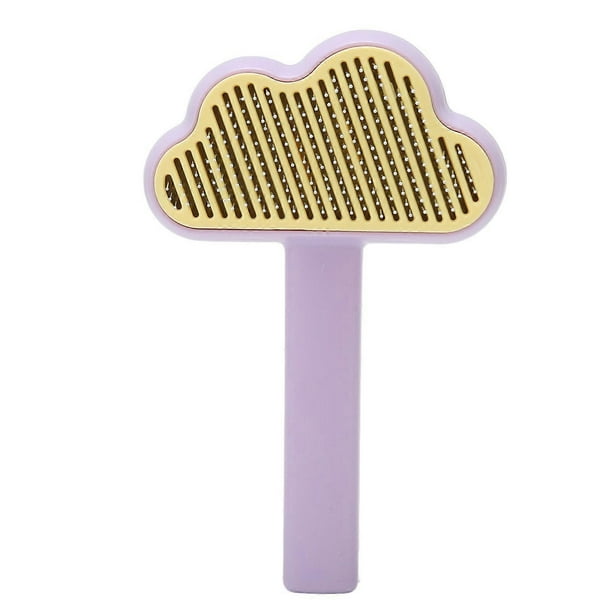 Cat Grooming Brush Self Cleaning Hair Removal Pet Shedding Brush for Long and Short Haired Dogs Cats Purple