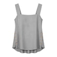 thumbnail image 5 of Tank Tops For Women Fashion Womens Summer Tops Cotton Linen Side Button Loose Fit Causal Sleeveless Shirts Square Neck Tee, 5 of 7