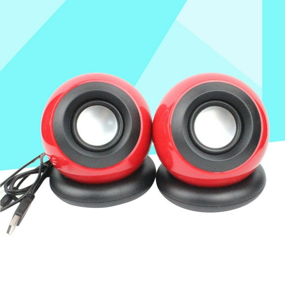 WEUVEB 1 Pair Usb Computer Speaker Computer Speakers Compact Red with 3.5mm Port
