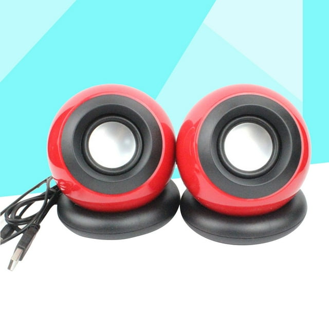 WEUVEB 1 Pair Usb Computer Speaker Computer Speakers Compact Red with 3.5mm Port