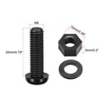 thumbnail image 3 of Uxcell M6x20mm Nylon Screw Nut Washer Assortment Kit Black 20 Set, 3 of 5