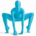 thumbnail image 3 of AltSkin Adult/Kids Full Body Stretch Fabric Zentai Suit Costume - Pacific Blue (Kid Medium), 3 of 4