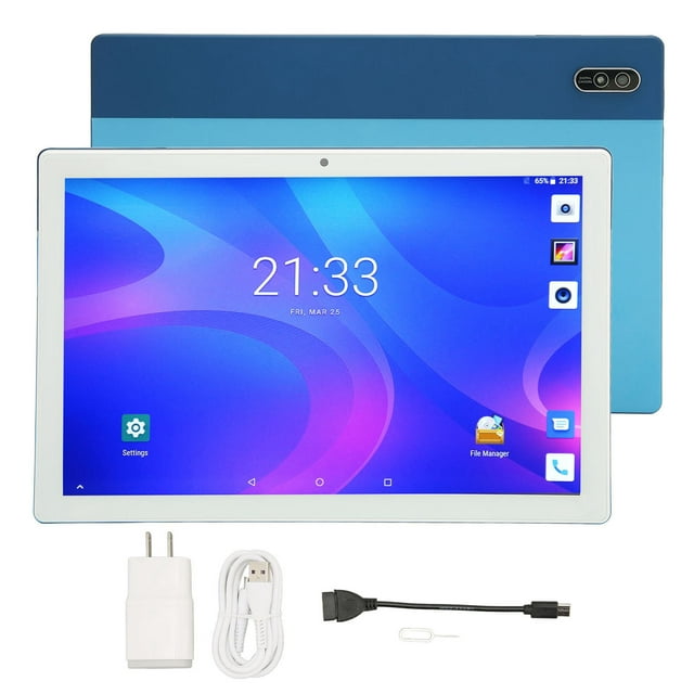 Tableta de 10 pulgadas Procesador Octa Core 8GB 256GB para Android 11 2.4G 5G WIFI 8MP 13MP 1920x1200 IPS 8800mAh Tableta azul 100-240V Enchufe de EE. UU.