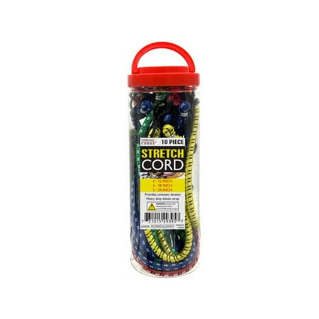 

Kole Imports GA078-16 3 Sized Stretch Cords in Storage Case - Pack of 16 - Pack of 10