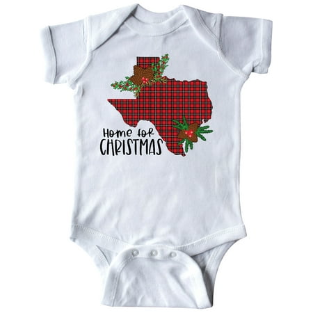 

Inktastic Home for Christmas Texas in Plaid with Holly Gift Baby Boy or Baby Girl Bodysuit