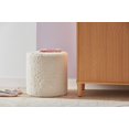 thumbnail image 4 of Bouclair White Faux Wool Ottoman, 4 of 10