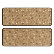 Kitchen Rugs Sets Of 2,Brown Christmas Pattern Anti Fatigue Kitchen Mat Rugs Non Slip Washable,Decorative Kitchen Floor Mats for Kitchen,Sink,Laundry,17"x47" 17"x47"