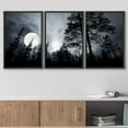 thumbnail image 3 of wall26 - Full Moon in The Forest Framed Canvas Art Wall Art - 16"x24"x3 Black, 3 of 5