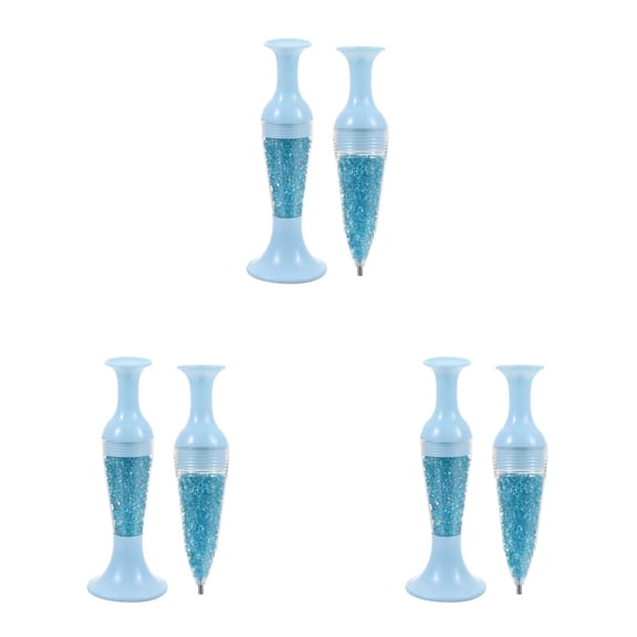 Torch 3Pcs Diamond Painting Pens, 4.7 inch Flower Pot Shape 5D Diamond Art Pens Refillable, Ergonomic Diamond Painting Tools, Plastic Diamond Art Tools, for Painting and Nail Art, Blue