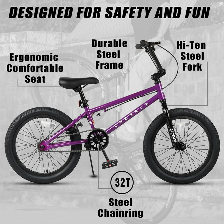 cubsala Freestyle BMX Bike, 20 Inch Kids Bicycle for 7-13