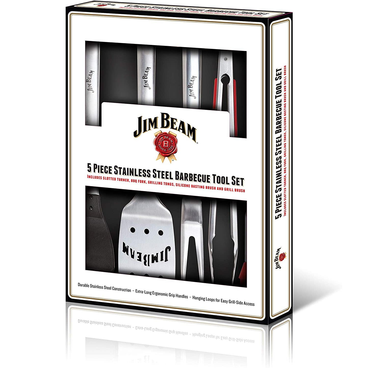  Jim Beam Grilling Essentials Tongs, Basting Brush, Shaker  Grilling Gift Set : Home & Kitchen