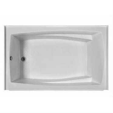 Integral Skirted 72 x 42 in. Soaking Bathtub With End Drain- White Finish