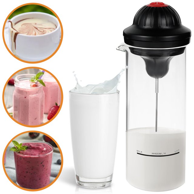 Muyoka Mezclador de leche Taza de acero inoxidable Multiusos Mezclador automático Jarra Espumador de café eléctrico de alta eficiencia para leche Café Huevo Hogar Cafetería Panadería Muyoka Hogar