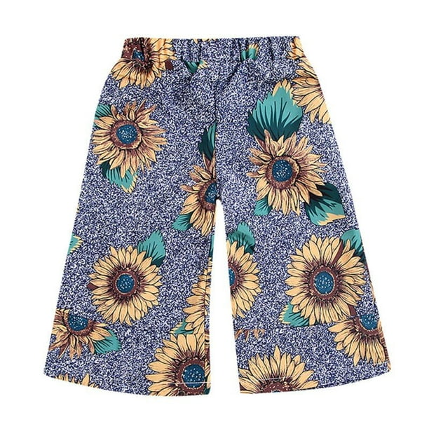 Children Baby Kid Girls clothes Sunflower Print Flare leggings Long ...