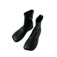 thumbnail image 2 of Bnwani Boots for Women New Fall Winter Square Zipper Flat Proof Versatile Leather Boot Black Size 4.5, 2 of 7