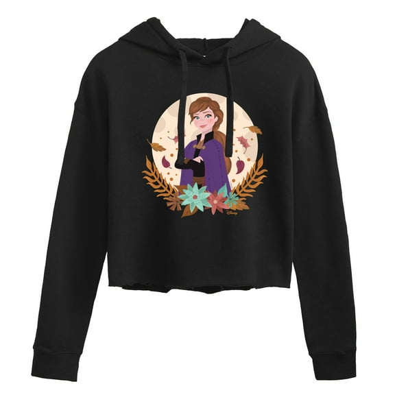 Frozen - Fall - Anna & Leaves - Juniors Cropped Pullover Hoodie