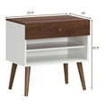 thumbnail image 2 of Costway Table de Chevet Table d'Extrémité Table d'Appoint Tiroir Étagère de Rangement Style Mi-Siècle Pied en Bois de Caoutchouc, 2 of 10