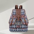 thumbnail image 4 of Vintage Ethnic Floral Canvas Backpack | Drawstring Closure Travel Bag | Multi-Pocket Design 30x40cm | Polyester Lined | Adjustable Straps | 400g Lightweight | Fashion Rucksack for Daily Use & Travel, 4 of 4