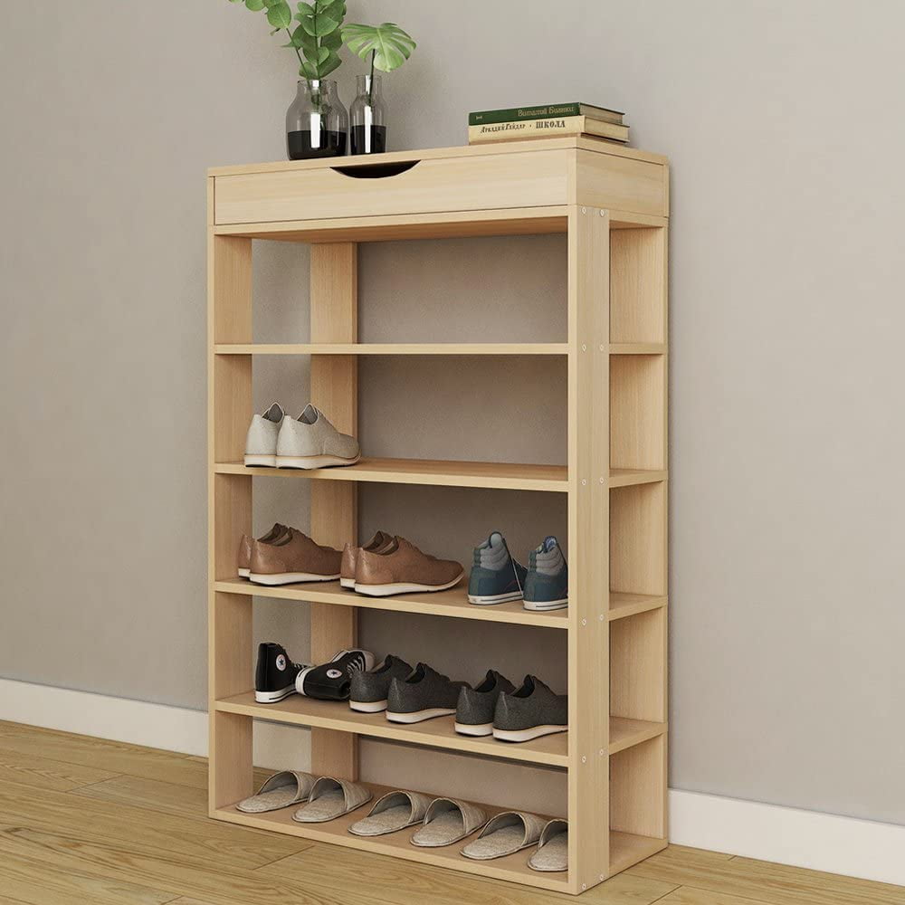 5-Tier Wood Shoe Rack Freestanding Large Shoe Storage Organizer Heavy-duty  in 2023