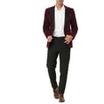 thumbnail image 2 of MODA NOVA Big & Tall Men's Velvet Blazer Slim Fit Wedding Party Suit Jacket Red S, 2 of 6