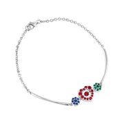 Keepsake Personalized Family Jewelry Women's Jumping Gemstone Kindred Bracelet available in Sterling Silver