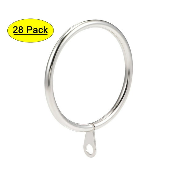 Curtain Rings Metal 45mm Inner Dia for Curtain Rods Silver Tone 28 Pcs