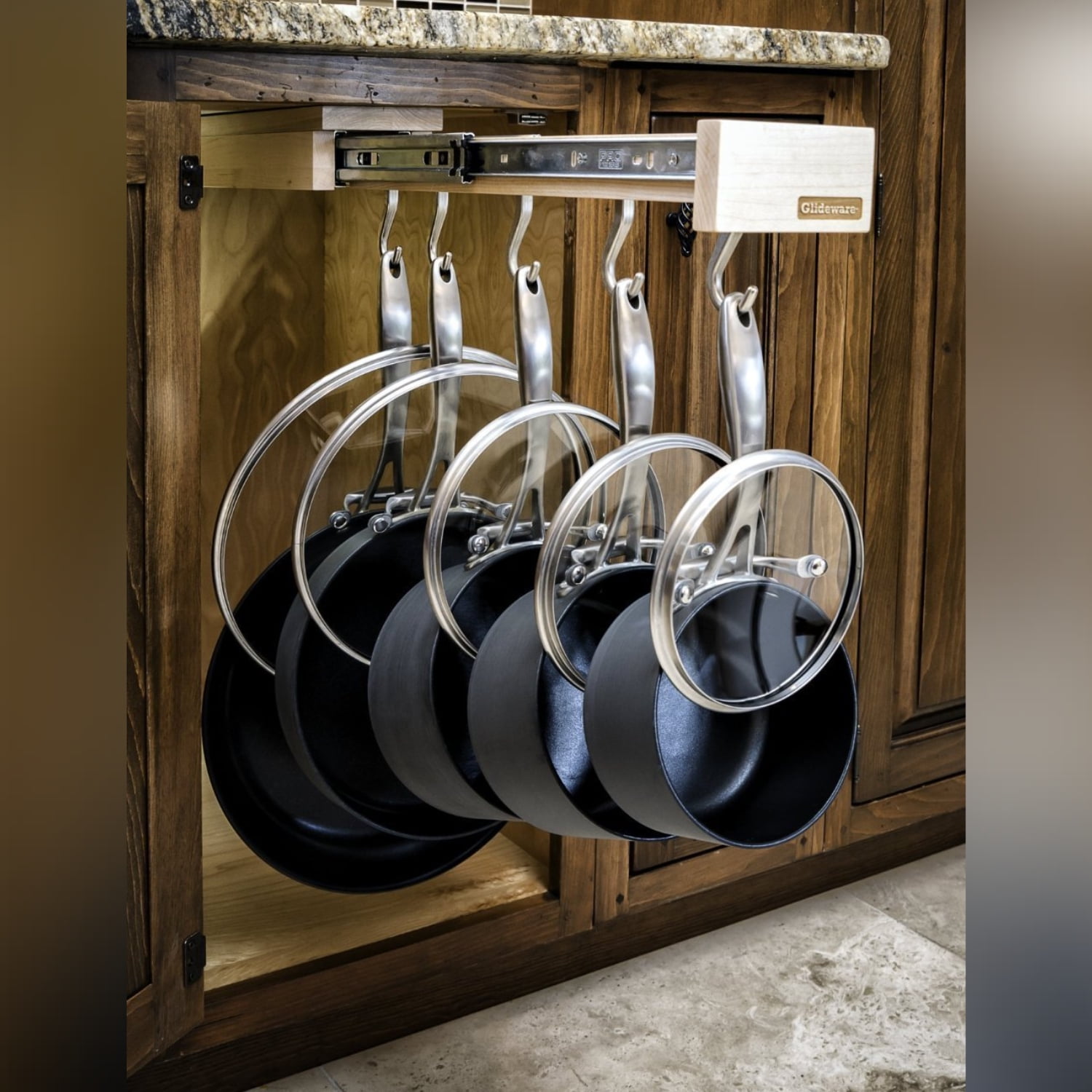Hanging Kitchen Cabinet Pan Rack Shelf Cookware Organizer Pot Lid Holder Storage 
