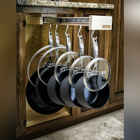 Glideware Wood Pull-out Cabinet Organizer for Pots, Pans, and Much (Best Way To Organize Pots And Pans)