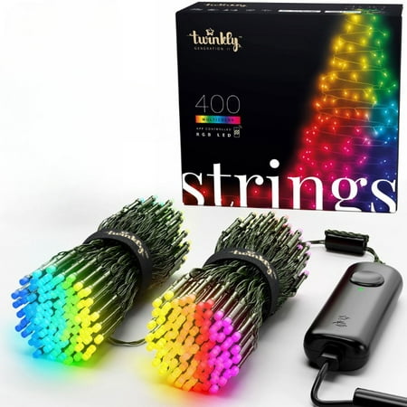 

Twinkly Strings App-Controlled Smart 400 Multicolor RGB LED Christmas Lights (2 Pack)
