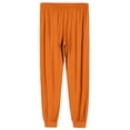 thumbnail image 5 of Men's Solid Pajama Pants Drawstring Elastic Waist Lounge Pants Jogger Ankle Soft Sleep Pants with Side Pockets ,L,Orange, 5 of 9