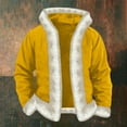 thumbnail image 2 of KHONTS Christmas Santa Costume for Men Furry Costume Xmas Oversized Cosplay Fleece Lined Outfits Yellow XXXXL, 2 of 3