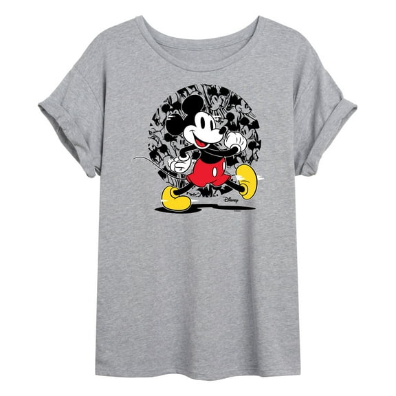Disney - Mickey & Friends - All the Faces of Mickey - Juniors Ideal Flowy Muscle T-Shirt