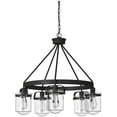thumbnail image 2 of Jaxon 5-Light Oil Rubbed Bronze Industrial Wagon Wheel Chandelier for Dining Areas with No Bulbs Included, 2 of 4