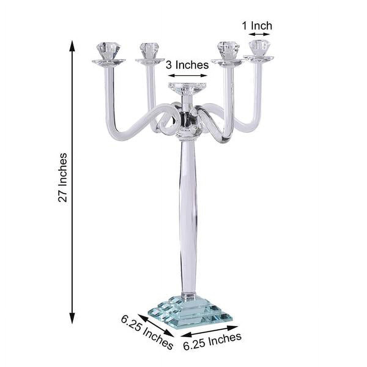 Balsa Circle 27" Clear 4 Arm Crystal Glass Candelabra Candle Holder Wedding Party Decarations